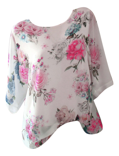 Blusa Holgada Con Estampado Floral Y Estampado Floral Para M