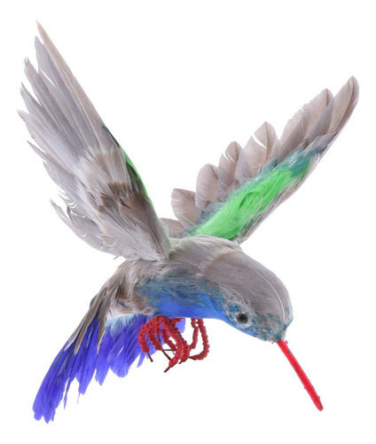 Figura Decorativa De Jardín Con Plumas De Colibrí Artificial