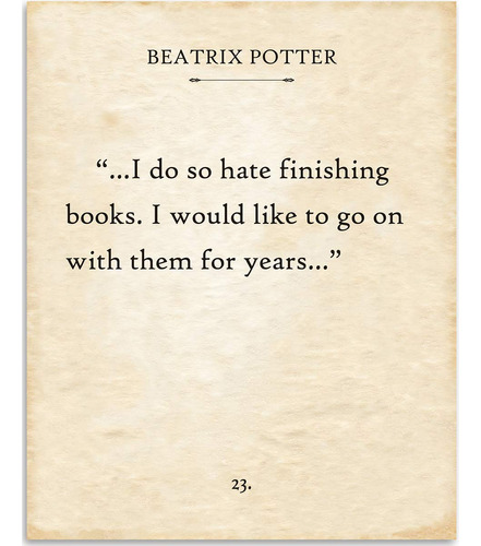 Beatrix Potter  Detesto Tanto Terminar Libros  Impresiã...
