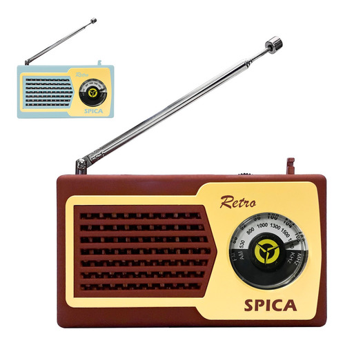 Imagen 1 de 10 de Radio Portatil Retro Vintage Spica Sp580 Am/fm Pila Colores
