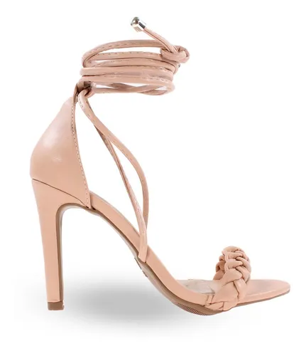 Sandalia Salto Alto Nude Rose Feminino MercadoLivre