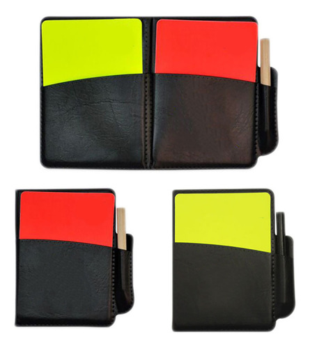 Tarjetas De Arbitro X2 Con Tarjeta Anotacion Y Lapiz Referee