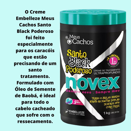 Kit Novex Embelleze Meu Cachos Santo Black Poderosos