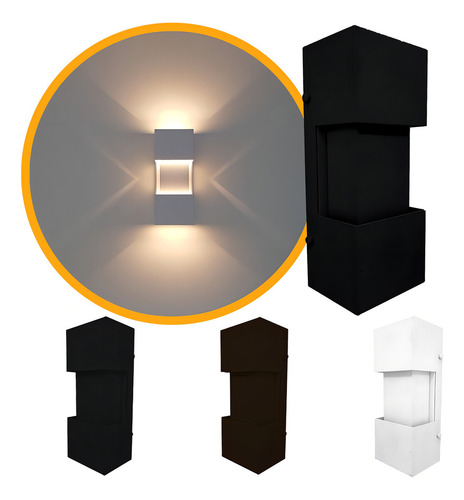 Kit 12 Arandela Perfil P/ 2 Lâmp Externa C Vidro Efeito L995 127/220V