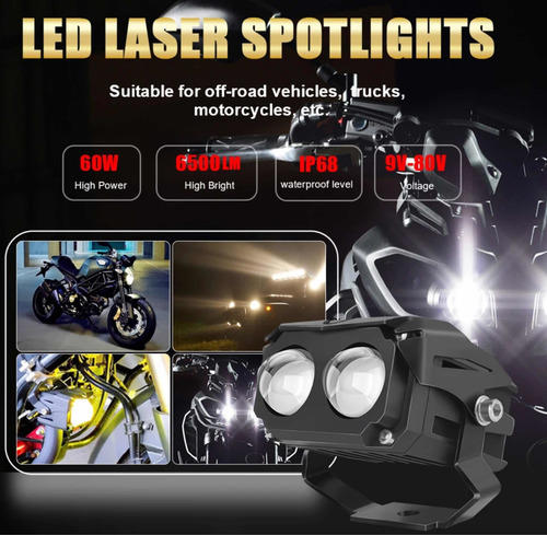 Neblinero Led Láser Rectangular Doble Función Largo Alcance
