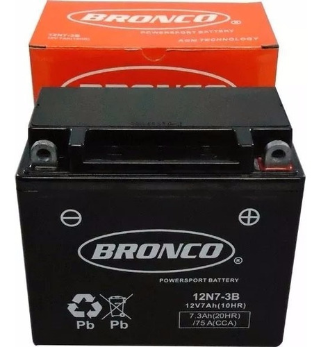 Bateria Bronco 12n7 3b Agm Gel Suzuki Gn125 Gilera Vc Y Mas
