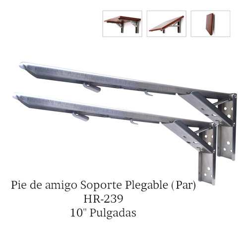Pie De Amigo Par De Soporte Plegable Repisa 10in 25.4 Cm