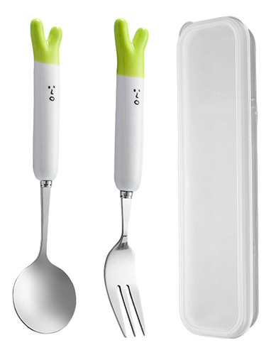 2 Cuchara Y Tenedor Reutilizables Con Estuche, Cebollas
