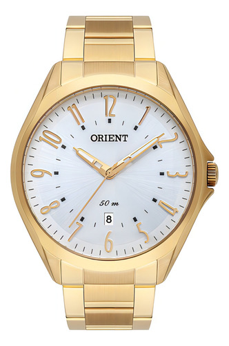 Relógio Orient Masculino Mgss1202 S2kx Dourado Prova Dagua Cor do fundo Prata