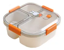 Comprar Taper Vianda Lunchera Miffy 1100ml Hermetico + Cubierto Pote Color Naranja