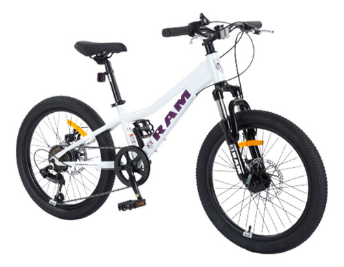 Bicicleta Montaña Ram Rebel Niño R20 K19 6 Velocidades Mtb Color Blanco Tamaño del cuadro S