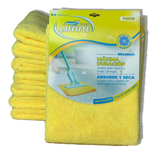 Imagen 1 de 10 de Microfibra Trapo Limpia Pisos 60x40 Laffite Maxima Duracion