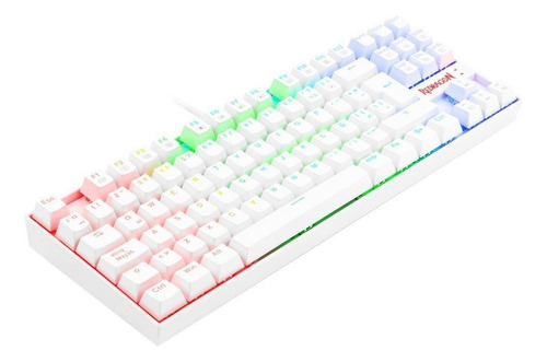 Teclado Gamer Redragon Kumara K552 Color Blanco Con Luz Rgb
