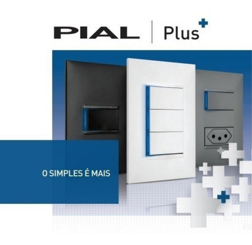 Placa Pial Plus+ 4x2 2 Teclas Preto