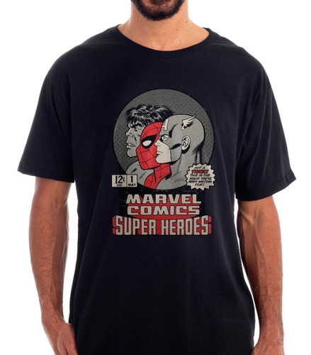 Camiseta Retro Avengers Vingadores Super Heróis Marvel