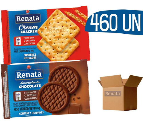 Biscoito Em Sache Renata Chocolate E Cream Cracker - 460 Und