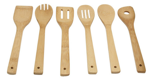 Juego De Utensilios De Cocina De Bambú, 7 Piezas