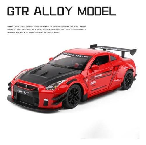 Nissa Gtr R35 Racing Sport Miniatura De Metal Con Luz Y Son