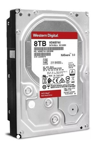 Disco Duro Pc 8tb Sata 5400 128mb W Digital Wd80efax Rojo