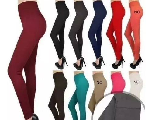 2 Leggins Corte Alto Levanta Colá Aplana Abdomen Tela Gruesa