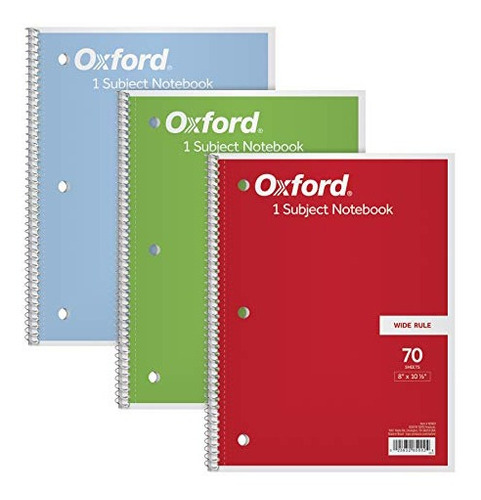 Cuadernos Oxford De 1 Tema, 8 X 1012 Pulgadas De Ancho, 70 H