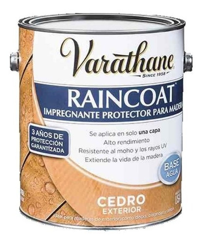 Raincoat Impregnante Varathane Madera Decks Color Cedro Uv
