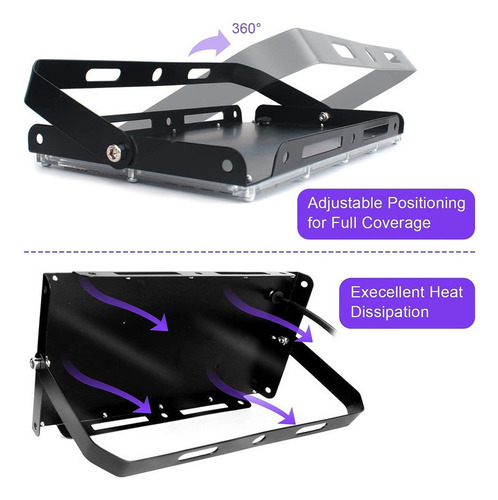 Paquete De 2 Luces Negras De Led Uv De 300w, Reflector