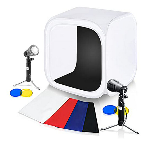 Estudio De Fotografía  24x24 Con 2 Luces Led Y 4 Fondos Chro