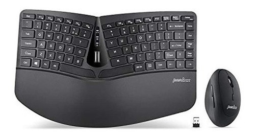 Perixx Periduo-606 Mini Teclado Ergonómico Inalámbrico Con M Color del teclado Black