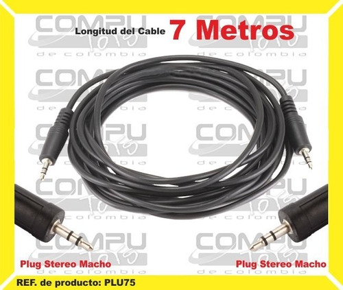 Cable Audio Stereo 3.5 Mm 7.5m Ref: Plu75 Computoys Sas