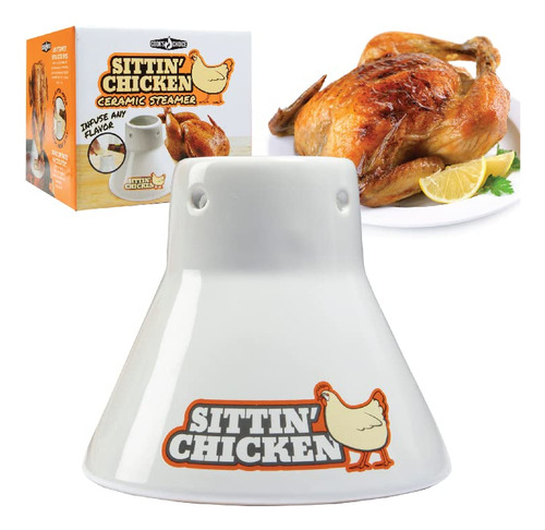 Sittin' Chicken - Vaporizador Y Asador De Cerámica Para Ce.