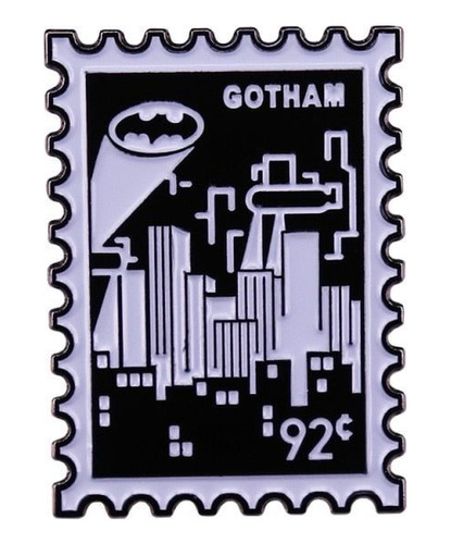 Pin Gotham Batman  2x3cm En Promedio Blanco Y Negro