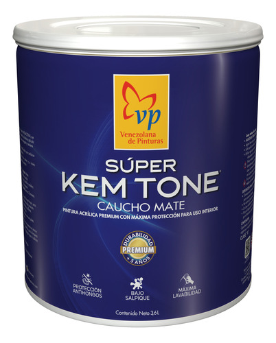 Pintura Caucho Mate Súper Kem Tone Blanco Ostra Galón Vp 