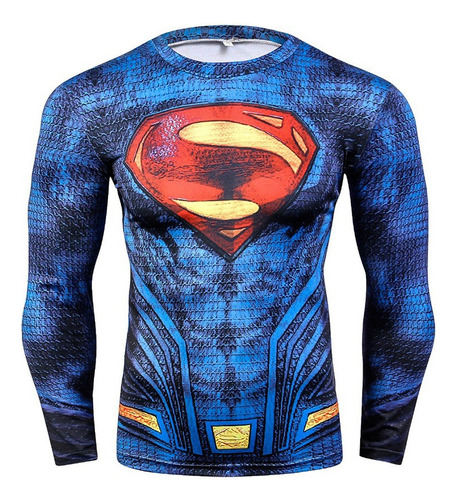 Playera De Compresión For Hombre Superman Impreso De Manga