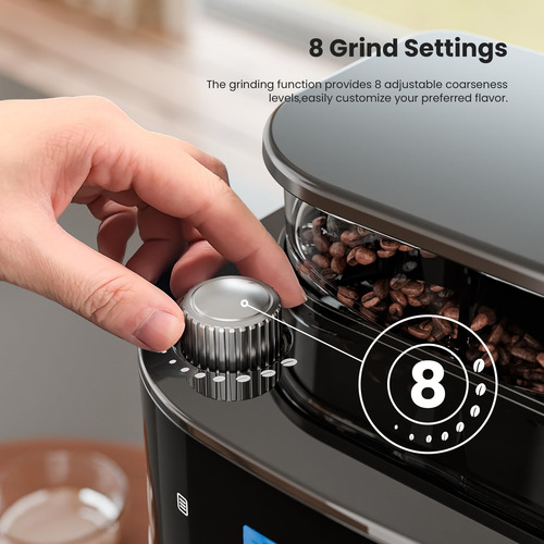 Electactic Cafetera De Goteo De 10 Tazas Con Molinillo