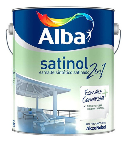 Pintura Satinol Esmalte 2 En 1 Blanco X 1 Lt