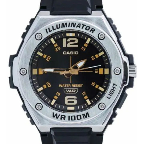 Reloj Casio Core Caballero Mwa-100h-1a2vcf Color de la correa Negro Color del bisel Plateado Color del fondo Negro