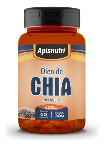 Óleo De Chia 60 Cápsulas 500 Mg - Apisnutri