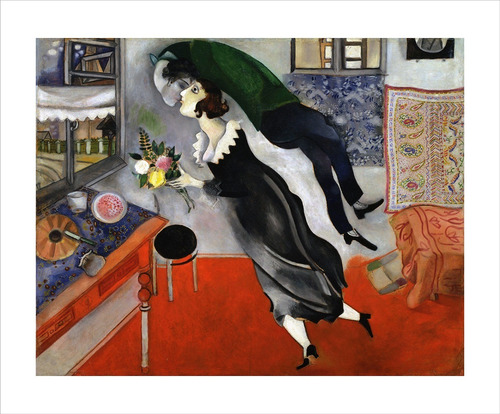 Lamina Fine Art El Cumpleaños Chagall 20x15cm Myc Arte