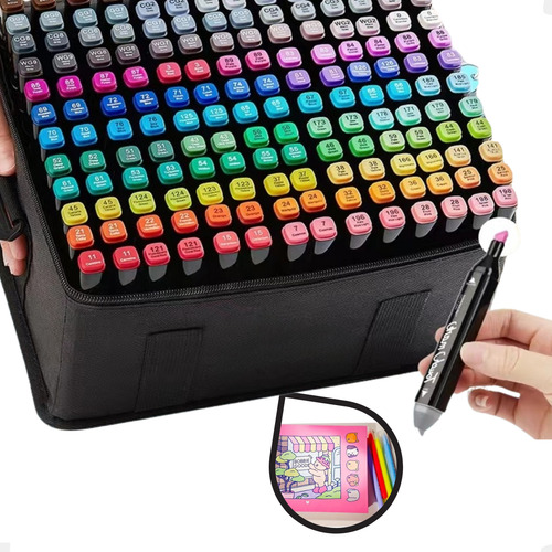 Kit Touch Marcador Canetas Ponta Dupla Estojo 120 Cores Fofa para Livros de Colorir Bobbie Goods Canetinhas Coloridas CapriShop House