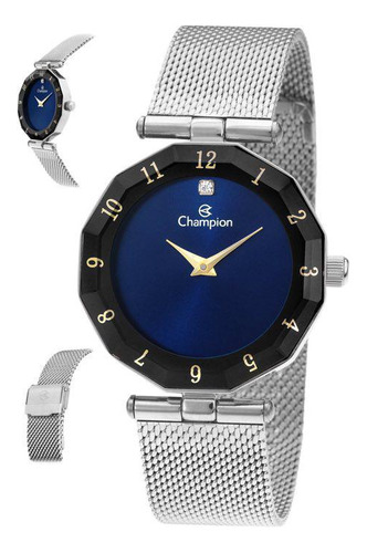 Relógio Champion Feminino Analógico Prata Cn24502f