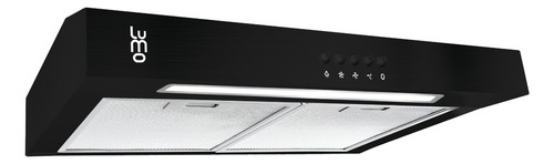 Campana Cocina Extractora De Pared 60 Cm Acero Inox Luz Led Color Negro