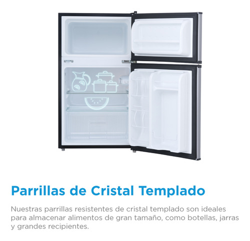 Refrigerador Frigobar Mdrt87ccdls Midea 3.4ft3 88l 2 Puertas