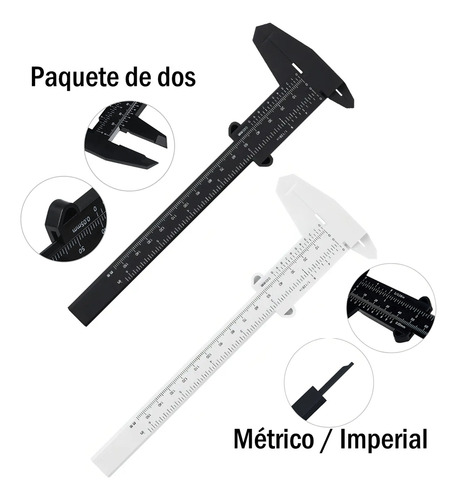 Fofodio Caliper Bernier Vernier Pie Rey Económico Funcional 2pc