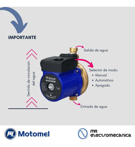Imagen 5 de 10 de Bomba Presurizadora 3 A 4 Baños + Cocina + Lavadero. Termotanque O Calefón. Motomel Mbp 270 Frente Bronce