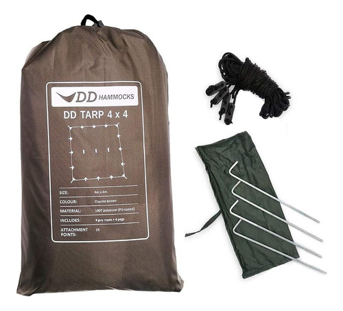 Hamacas Dd - Dd Tarp 4x4 - Coyote Brown (13ft X 13ft) - 100%