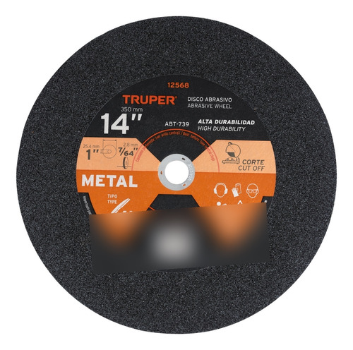 Disco Abrasivo Corte De Metal 1  X 14  Truper 12568 -1 Pza