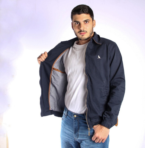 Campera De Gabardina Hombre Azul - Tienda Ecuestre