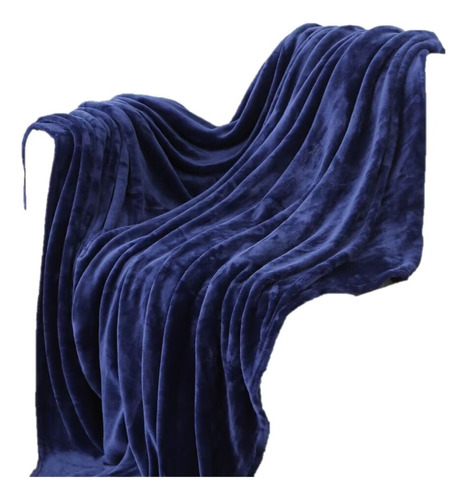 Manta De Franela Color Liso Para Todas Las Estaciones Suave Color Azul
