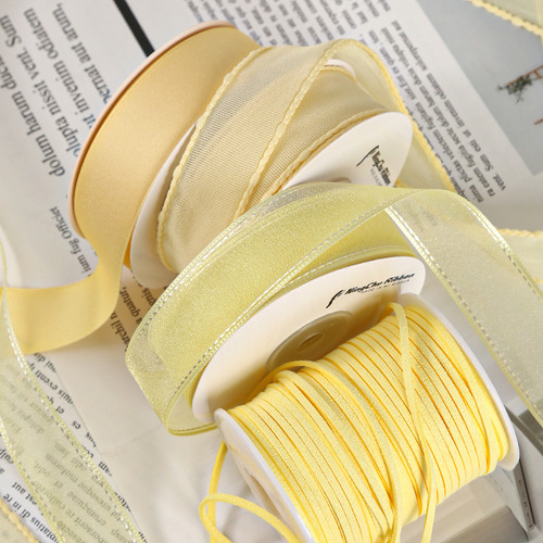Listón Amarillo Claro 4cm 9m Para Manualidades Y Regalos